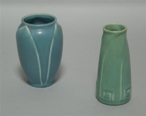 Appraisal: TWO ROOKWOOD MATTE GLAZED VASES The first impressed date tapering