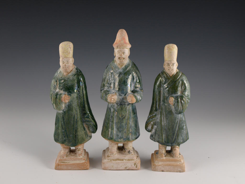 Appraisal: Three Chinese Ming Dynasty Ceramic Figurines ca - in the