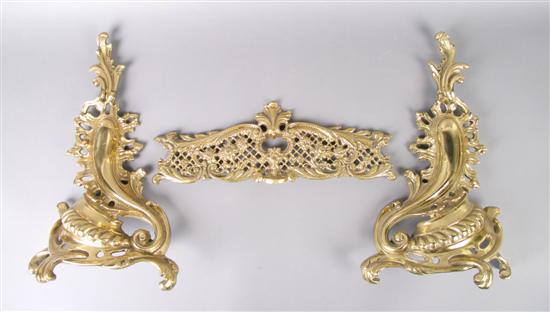 Appraisal: A Louis XV Style Brass Firescreen Height inches