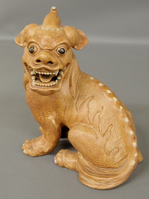 Appraisal: - Chinese porcelain tan colored Foo dog probably th c