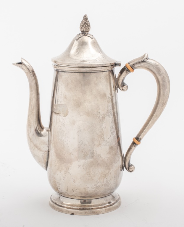 Appraisal: CARTIER STERLING SILVER TEAPOT W PINEAPPLE FINIAL Cartier sterling silver