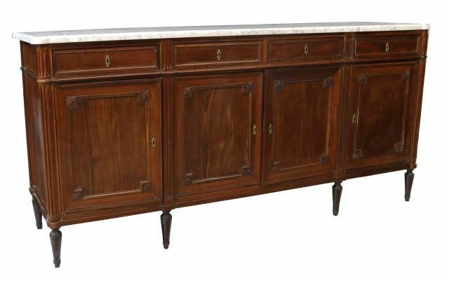 Appraisal: French Louis XVI style mahogany sideboard early th c marble