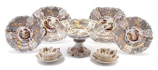 Appraisal: An English Porcelain Part Dessert Service An English Porcelain Part