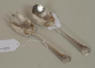 Appraisal: Pair Gorham Sterling Silver Servers Pair of Gorham sterling silver