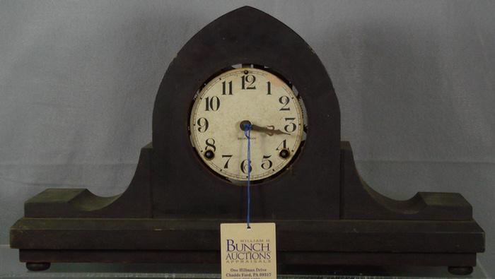 Appraisal: Ingraham mahogany gothic mantle clock no bezel or door not