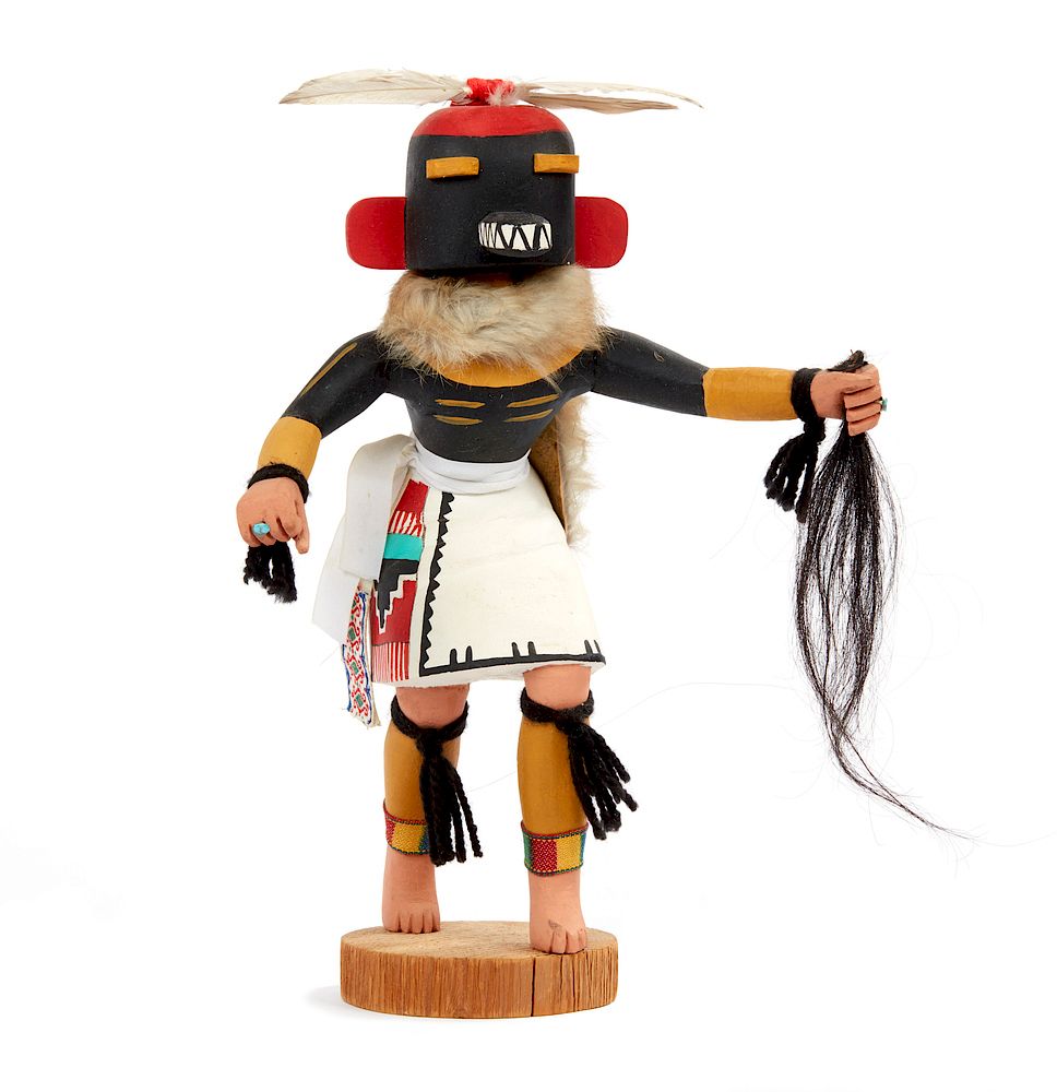 Appraisal: Hopi Hair Hungry Kachina Hemsana by Wounded Swallow Hopi Hair