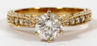 Appraisal: KT YELLOW GOLD AND DIAMOND RING KT YELLOW GOLD AND