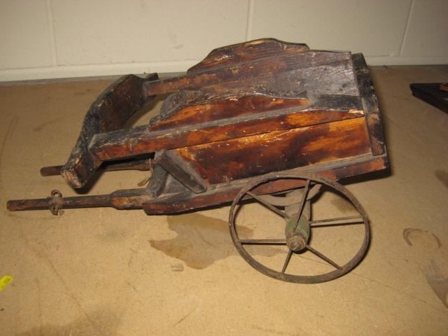 Appraisal: A th Century wooden model of a Horse Drawn Cart