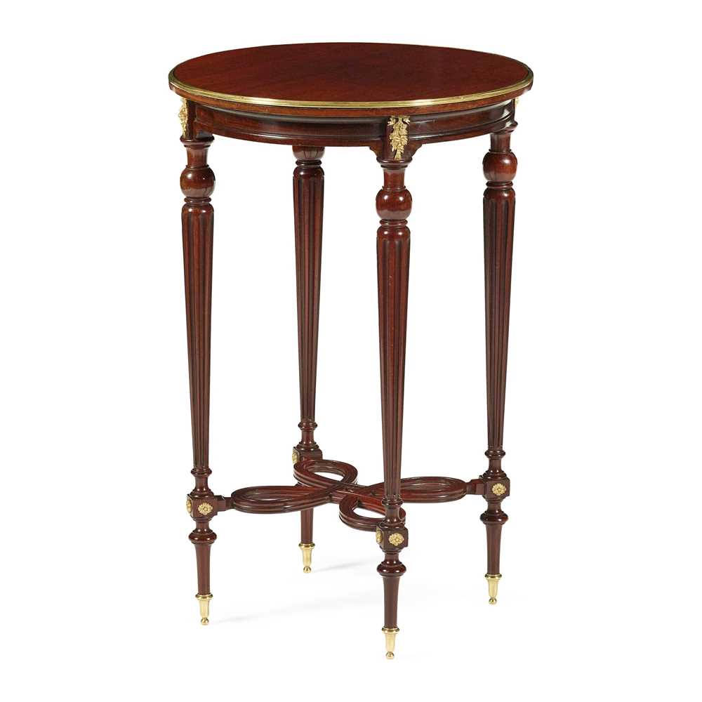 Appraisal: LOUIS XVI STYLE MAHOGANY AND BRASS MOUNTED GUERIDON IN THE