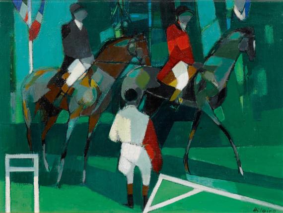 Appraisal: HILAIRE CAMILLE - Jockey Oil on canvas Signed lower right