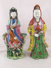 Appraisal: Two Chinese late th early th c ceramic figures one