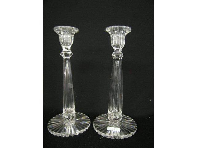 Appraisal: Brilliant Period Cut Glass Candlesticks fine hollow stems column style