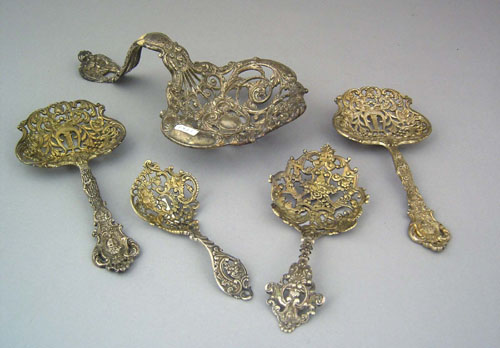 Appraisal: Elaborate Gorham sterling silver bon bon spoon l together with