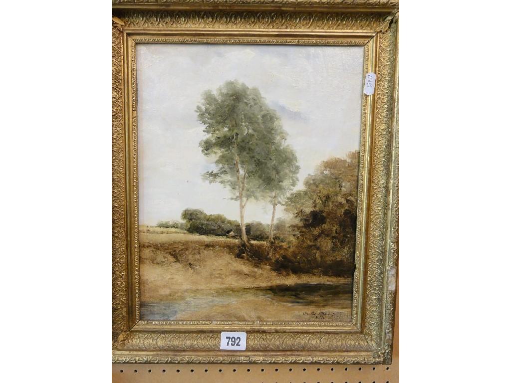 Appraisal: A th century oil painting on board of a river