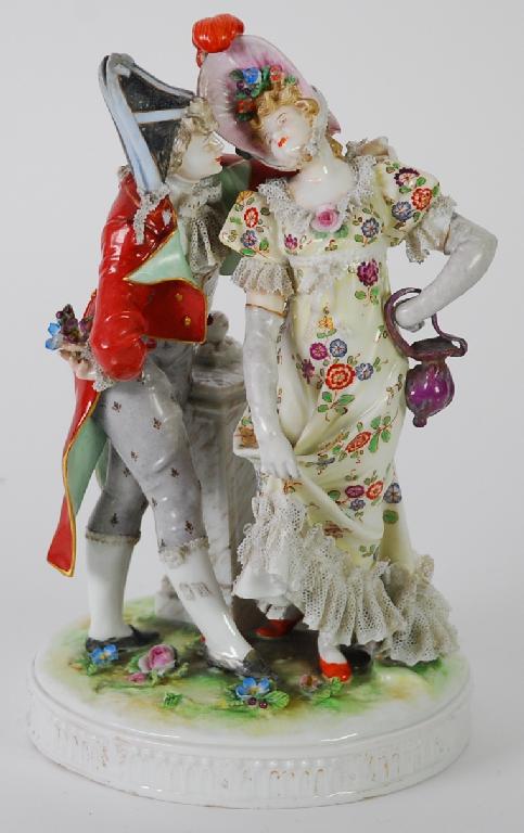 Appraisal: LATE NINETEENTH CENTURY FRENCH PORCELAIN GROUP painted in colours and