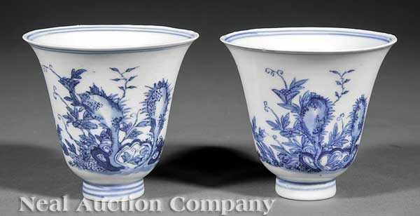 Appraisal: A Pair of Chinese Blue and White Porcelain Chicken Wine