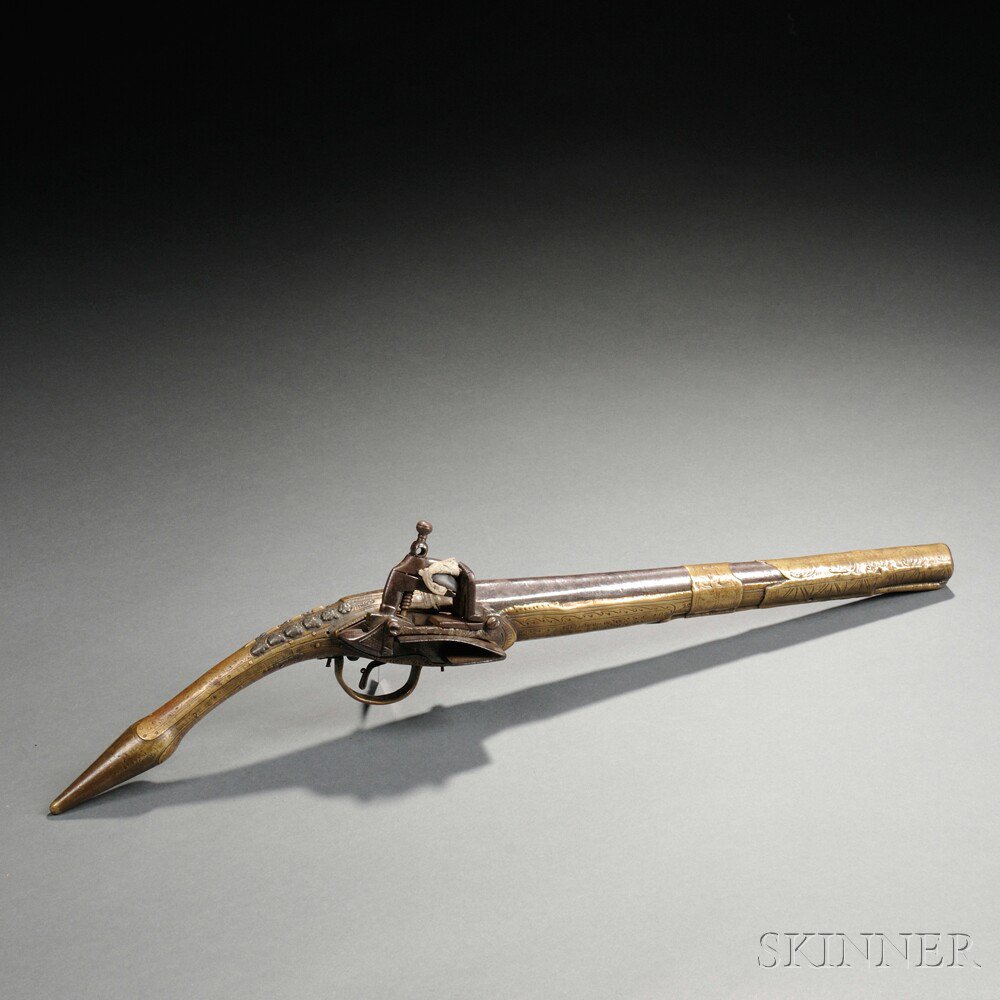 Appraisal: Ottoman-style Rat Tail Miquelete Lock Pistol c early th century