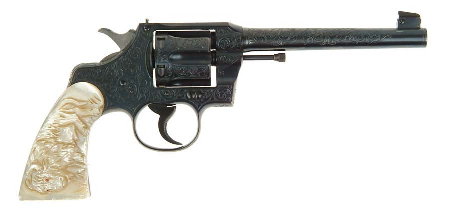 Appraisal: RARE FACTORY ENGRAVED COLT OFFICER'S MODEL FLAT TOP TARGET REVOLVER