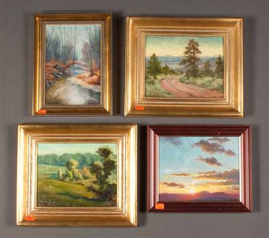 Appraisal: Carol Lee Thompson American b Four framed landscape themed oils