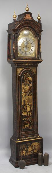 Appraisal: Rare early th C japanned tall clock Rare early th