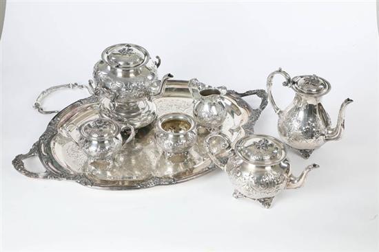 Appraisal: SEVEN PIECE SILVER PLATE COFFEE TEA SERVICE Manufactuerd by John