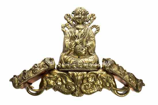 Appraisal: A Set of Four Gilt Metal Figural Sconces the central