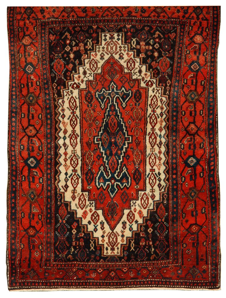 Appraisal: ORIENTAL RUG SENNA ' x ' Central overlapping medallions of