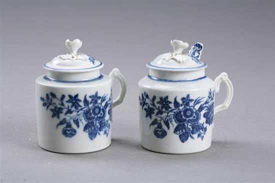 Appraisal: PAIR OF MUSTARDS Caughley English mid th century porcelain Blue