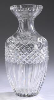 Appraisal: Etched and cut crystal vase h Etched and cut crystal