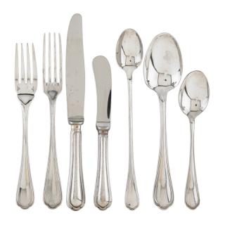 Appraisal: CHRISTOFLE SPATOURS SILVER PLATE FLATWARE Seventy-five dinner forks fish forks