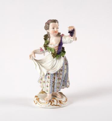 Appraisal: A Meissen figure of a girl with grapes cm high