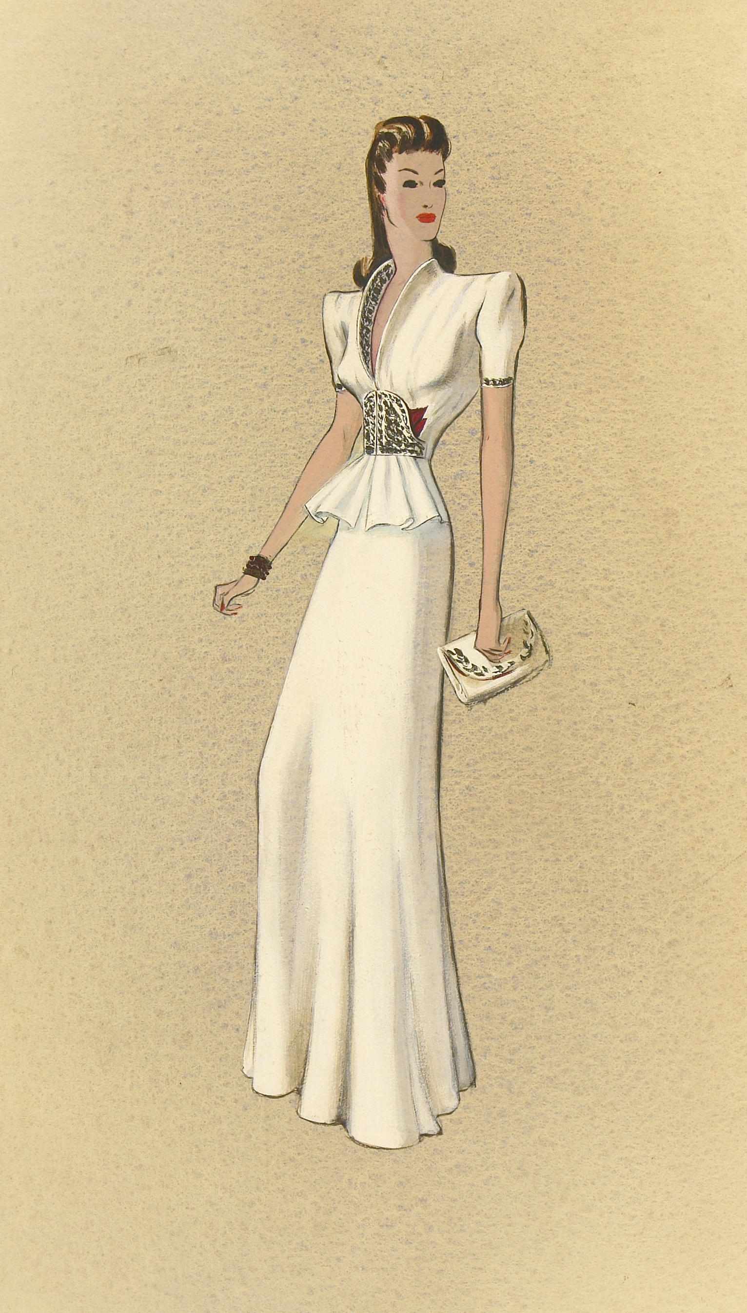 Appraisal: Barbara Stanwyck costume designs from Meet John Doe A pair