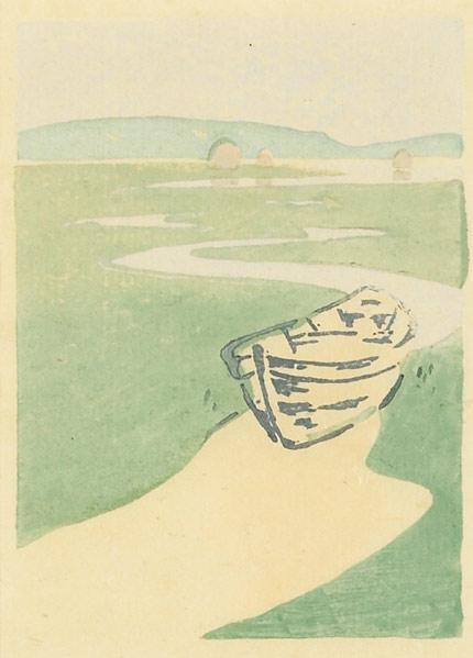 Appraisal: ARTHUR WESLEY DOW Color woodblock print The Lost Boat Matted