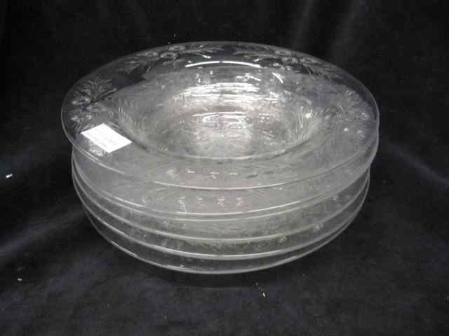 Appraisal: Fine Etched Crystal Bowls floral ''