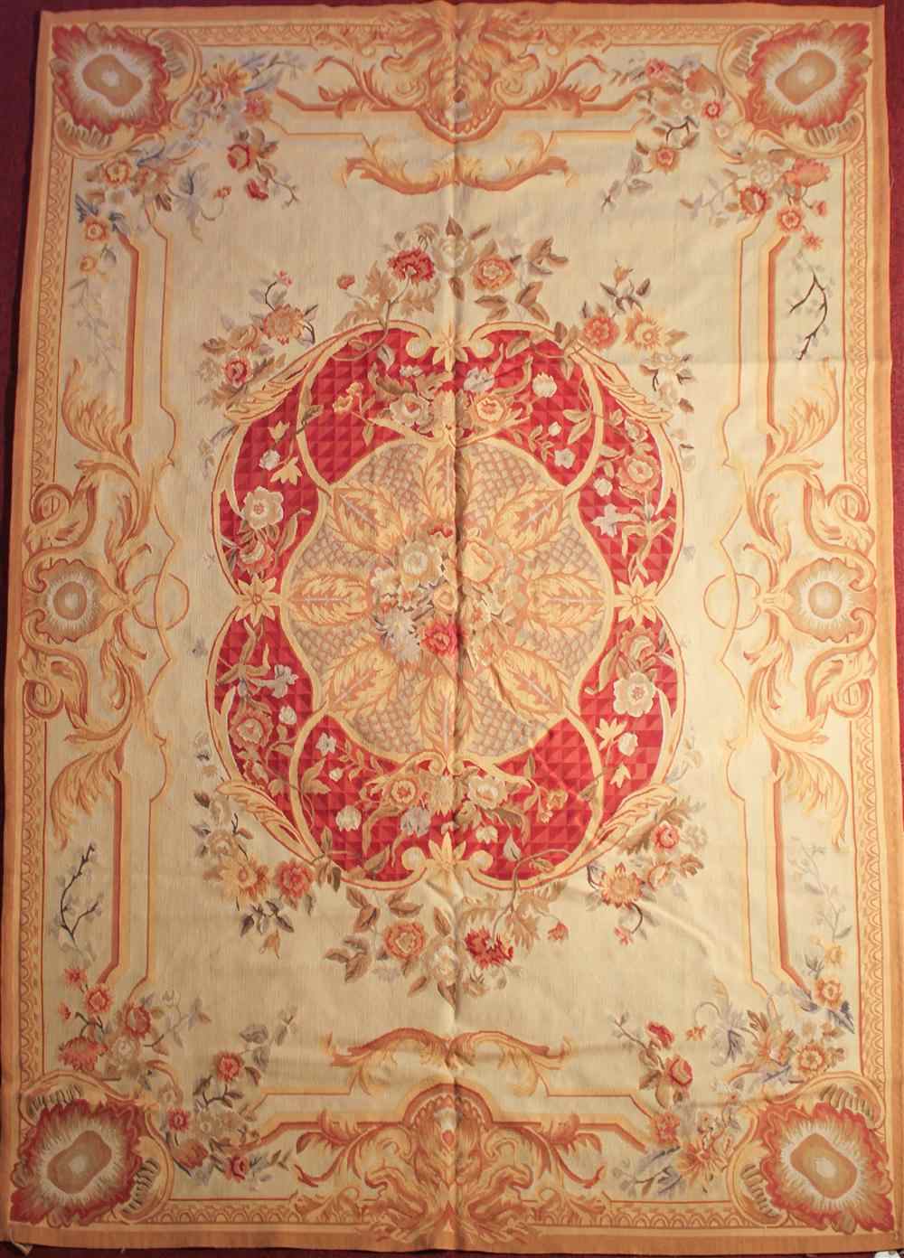 Appraisal: NEW AUBUSSON RUG approx ' x ' retail tag Provenance