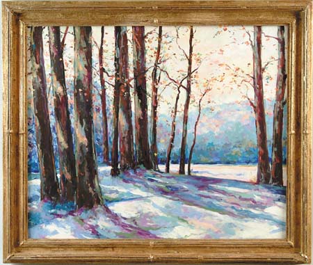 Appraisal: JOHN FABIAN CARLSON American - WINTER LANDSCAPE Large oil on