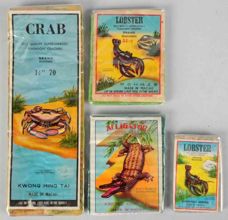 Appraisal: Lot of Firecracker Packs Includes Crab -pack logo crackers Alligator