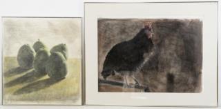 Appraisal: ISAAK Nicholas Two Works on Paper Five Pears - turpentine