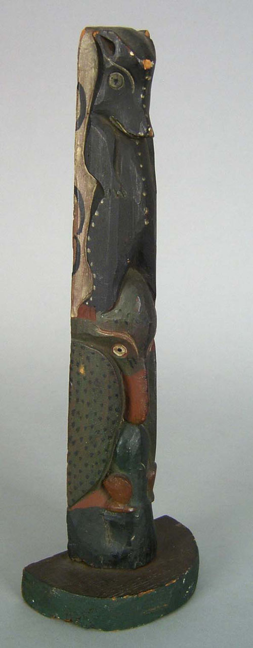 Appraisal: Northwest Coast carved and painted totem early th c h