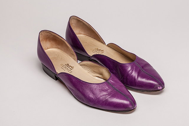 Appraisal: Two pairs of s Herm s court shoes one pair