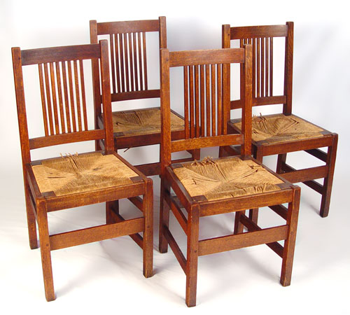 Appraisal: SET OF MISSION OAK L JG STICKLEY ARTS CRAFTS SIDE