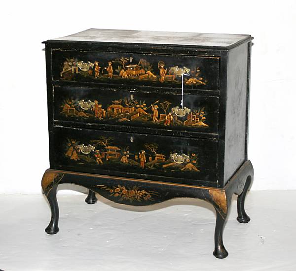 Appraisal: A George III lacquered and japanned chest third quarter th