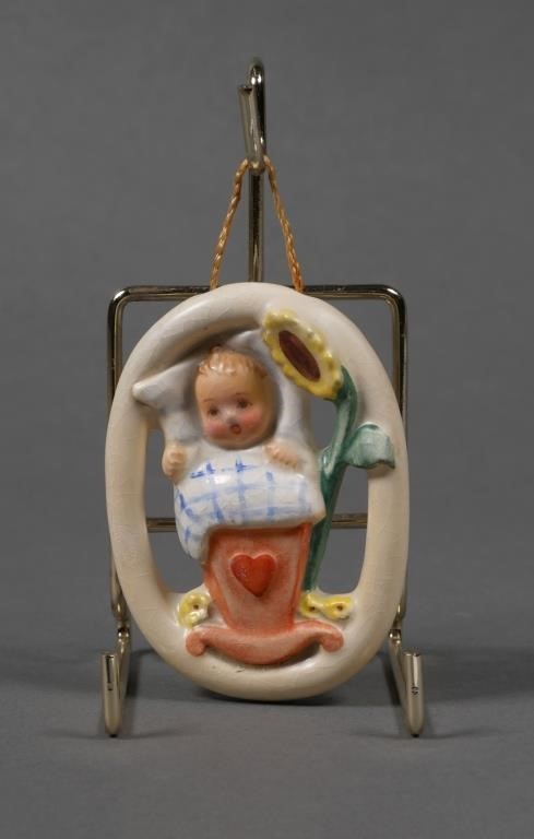 Appraisal: Rare Hummel wall plaque Tiny Baby in Crib This small