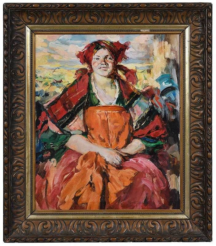 Appraisal: Follower of Abram Efimovich Arkhipov Russian - Peasant Woman bears