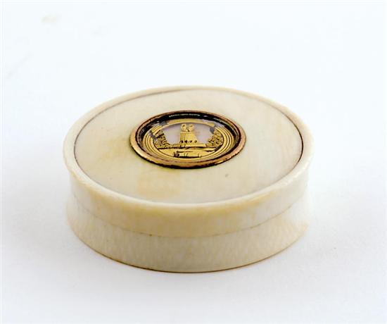 Appraisal: English or American ivory and tortoiseshell snuff box th century