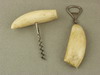 Appraisal: BOTTLE OPENER CORK SCREW SET - Two piece whale's tooth