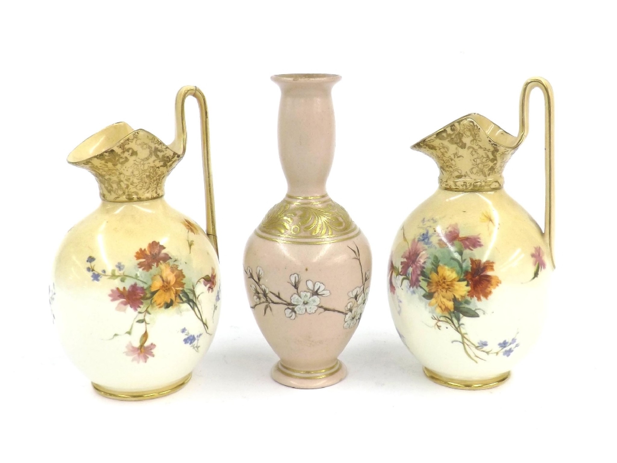 Appraisal: Pair of Doulton Burslem ewers transfer printed with flowers upon