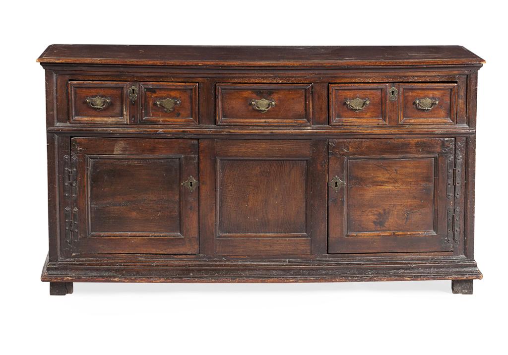 Appraisal: GEORGE II OAK DRESSER BASE MID TH CENTURY the rectangular