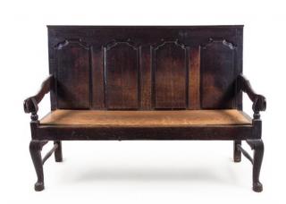 Appraisal: A George III Oak Settle Height x width x depth