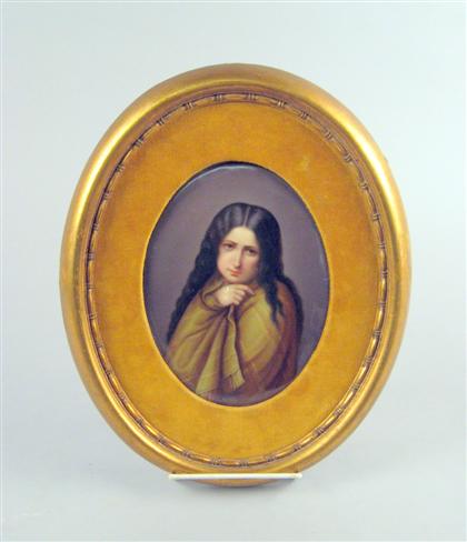 Appraisal: KPM porcelain plaque Oval painted with a portrait of a